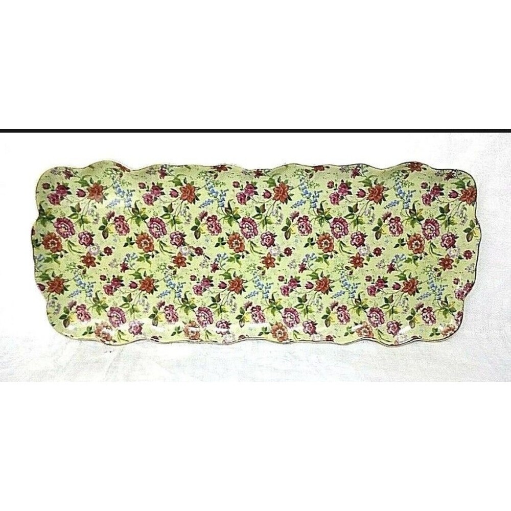 Vintage  Chintz Formalities Yellow Floral Vanity Tray